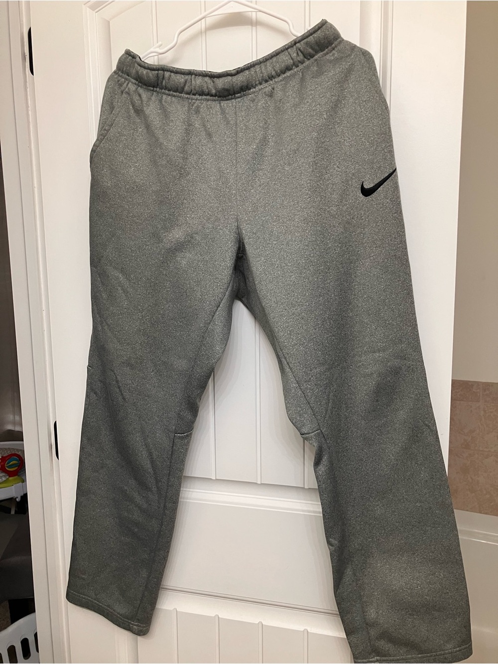 Nike Gray Dri-FIT Athletic Pants with Black Waistband